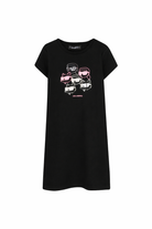 Abito per bambina Karl Lagerfeld Kids nero con stampa grafica Z31155 09B KARL LAGERFELD KIDS 