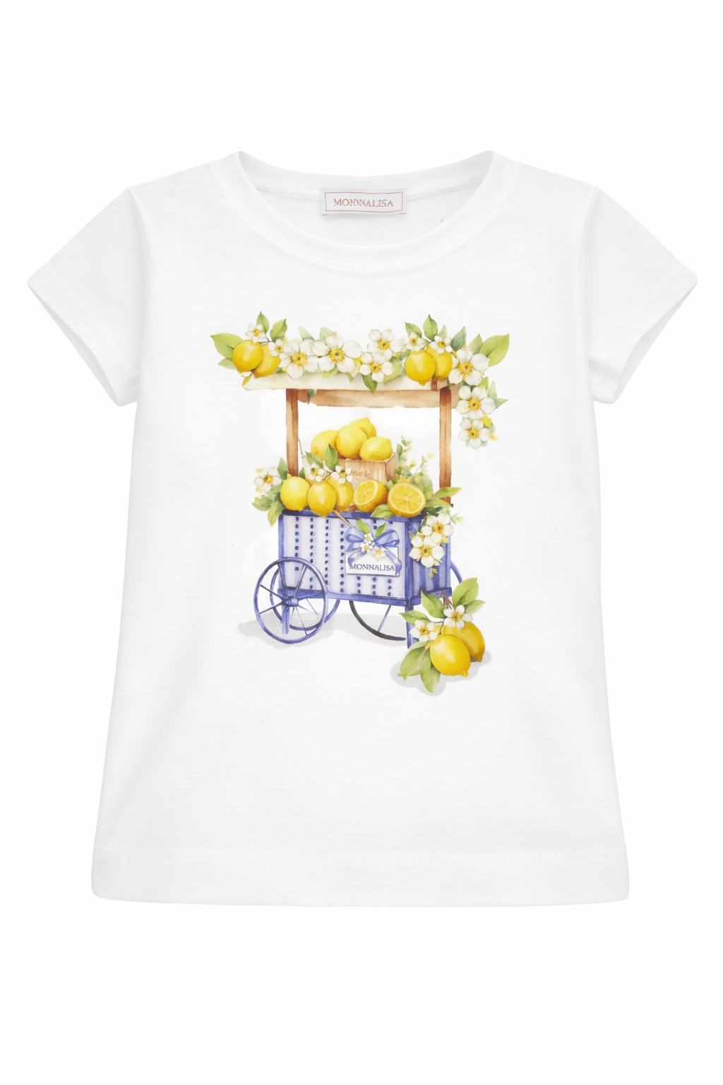 T-shirt per bambina Monnalisa bianca con grafica 11G624 7201 0099 MONNALISA KIDS 