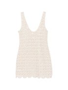 Top all' uncinetto MC2 Saint Barth bianco crema con decorazioni in paillettes RAA0001 01719L MC2 ST. BARTH 