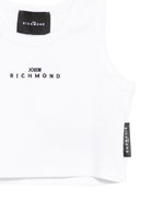 Top per bambina John Richmond Junior bianca con logo ricamato RGP26172CN WHITE JOHN RICHMOND KIDS 
