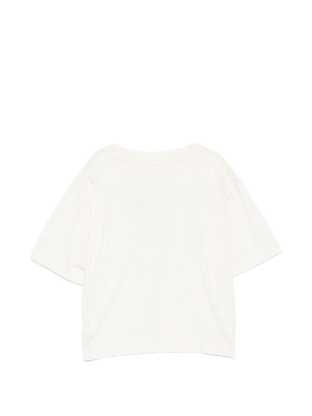 T-shirt per bambina Bonpoint bianco con logo ricamato S06GTSK00024 102 BONPOINT KIDS 