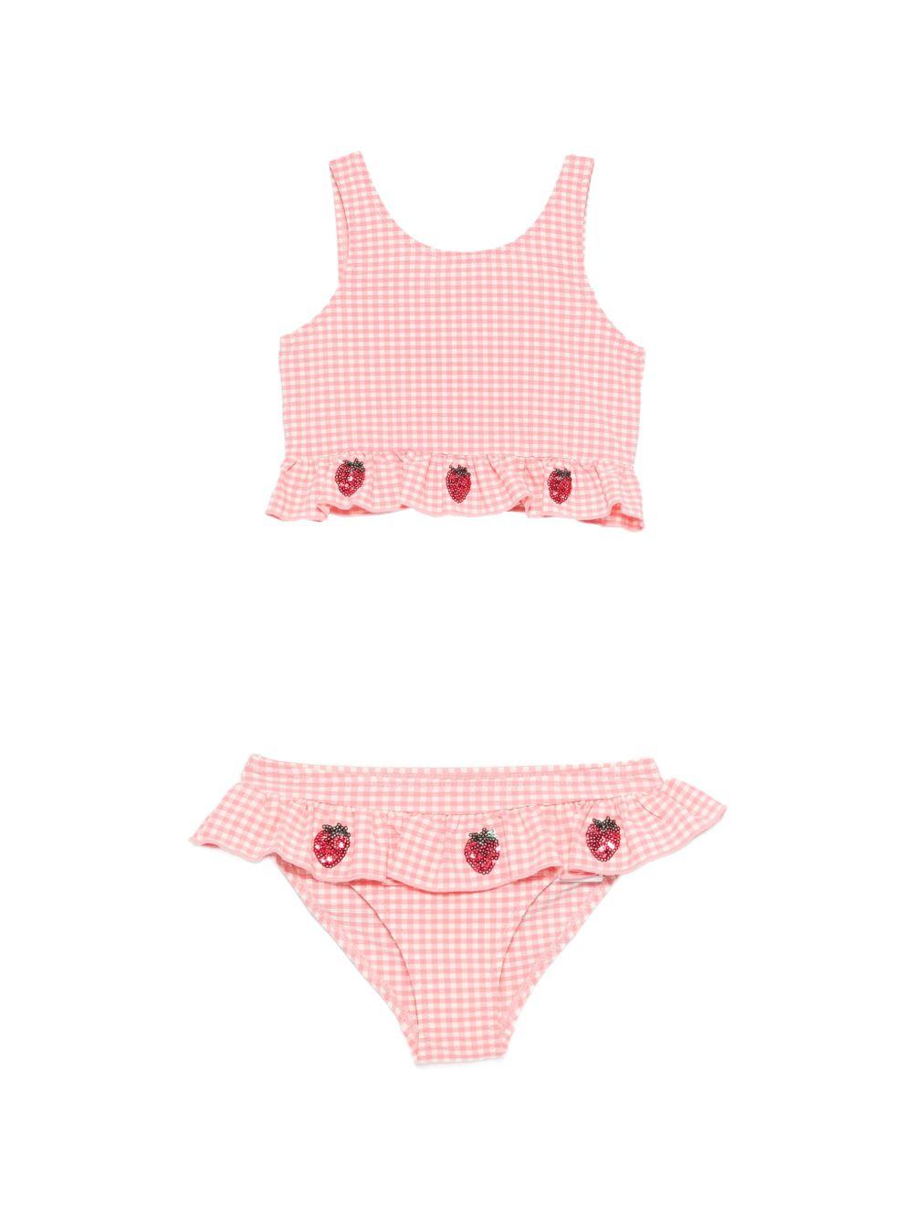 Bikini per bambina Konges Sløjd rosa con decorazione fragole KS104785 PINK KONGES SLOJD KIDS 