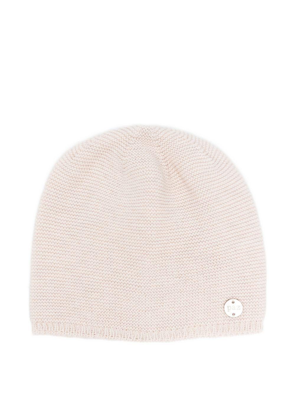 Cappello per neonata Paz Rodriguez beige con logo 040-120513 79 PaZ RODRIGUEZ KIDS 