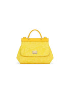 Borsa tote per bambina Dolce & Gabbana Kids gialla con placca logo sul davanti EB0003 AB011 80210 DOLCE & GABBANA KIDS 