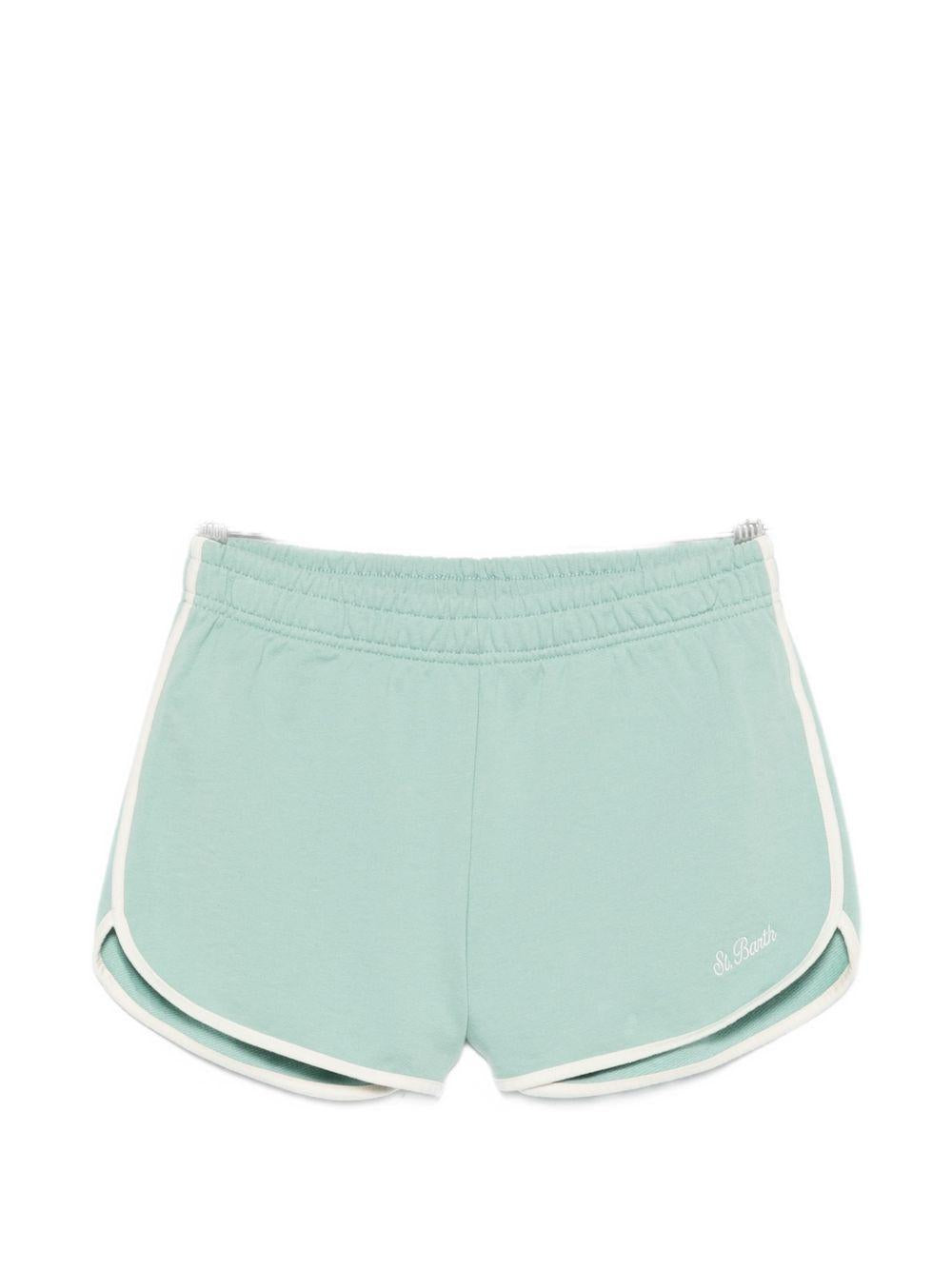 Shorts da donna MC2 Saint Barth azzurro con elastico in vita FRANC002 02369L MC2 ST. BARTH 