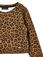 Maglia per bambina Monnalisa Kids marrone con stampa animalier 41H608 8624 0080 MONNALISA KIDS 