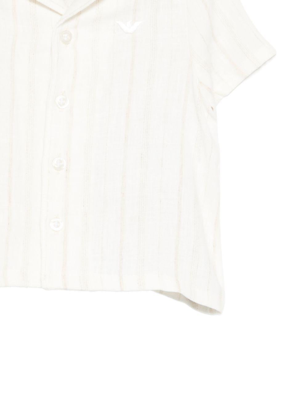 Camicia per neonato Emporio Armani Kids bianca con righe verticali EB001350 AF20969 F0008 EMPORIO ARMANI KIDS 