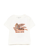 T-shirt per neonato Etro Kids beige con ricamo Pegaso sul davanti GY8531 Z3672 102 ETRO KIDS 