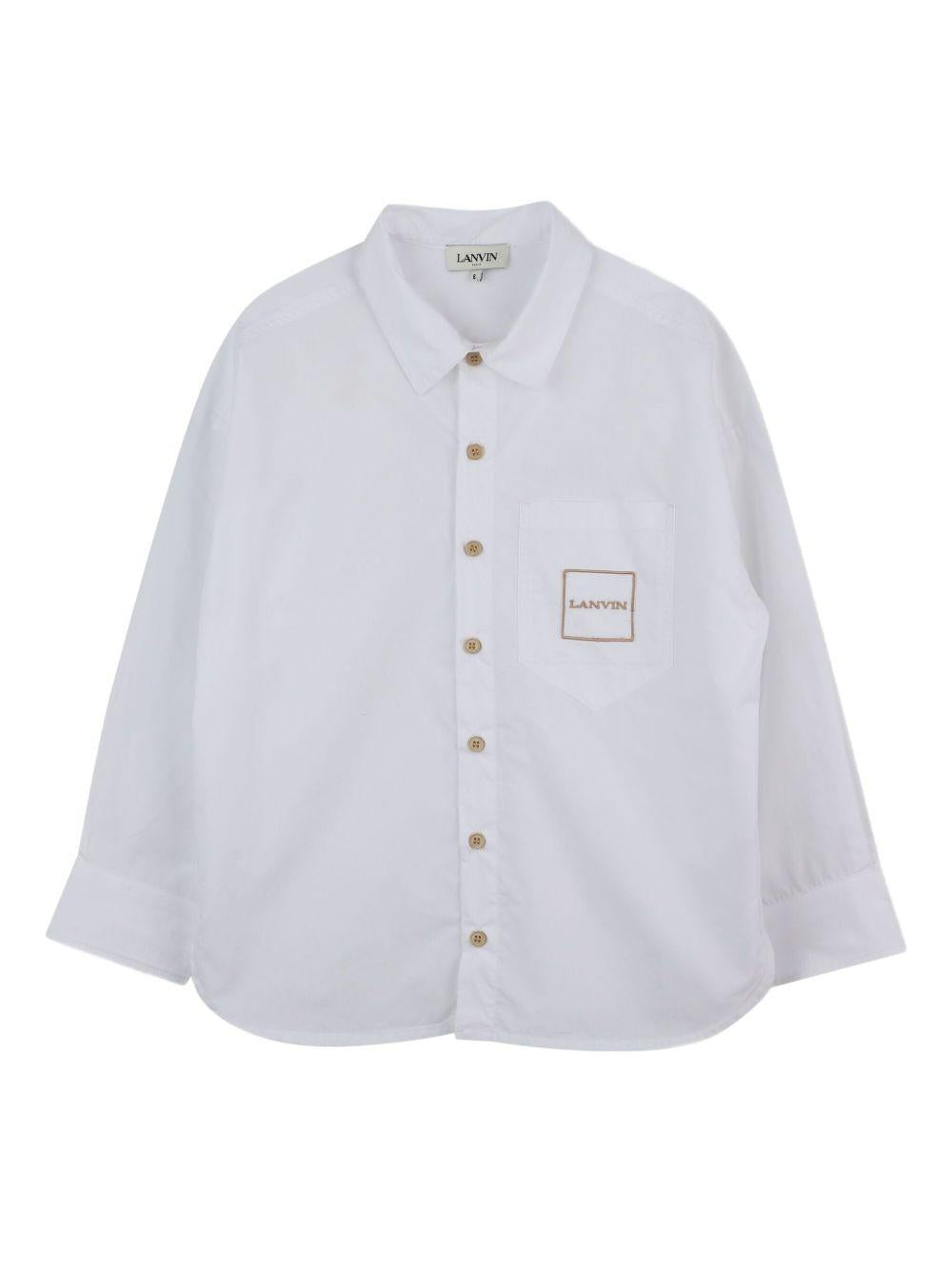 Camicia per bambino Lanvin Enfant bianca con logo ricamato sul retro N30292 10P LANVIN 