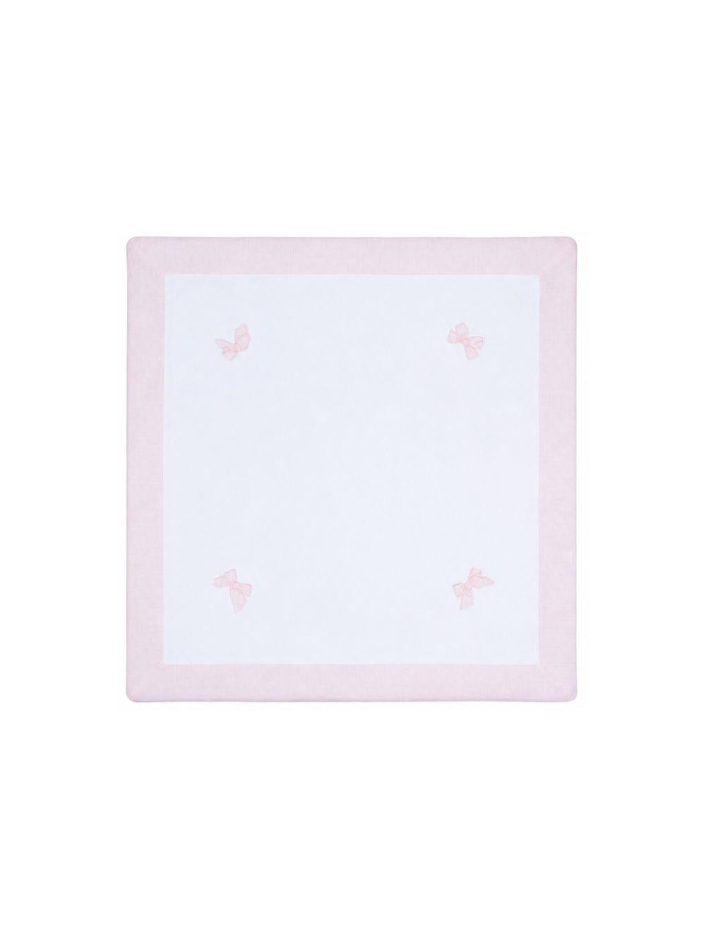 Copertina per neonata La Stupenderia bianca con dettaglio fiocco rosa 2TBCO52 N01D33 LA STUPENDERIA KIDS 