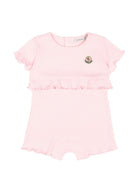 Tutina per neonata Moncler Enfant rosa con logo sul davanti L19518L0000589B0C 505 MONCLER ENFANT 