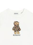 T-shirt per bambino Burberry Kids bianca con stampa grafica orsacchiotto 8117538 A1464 BURBERRY KIDS 