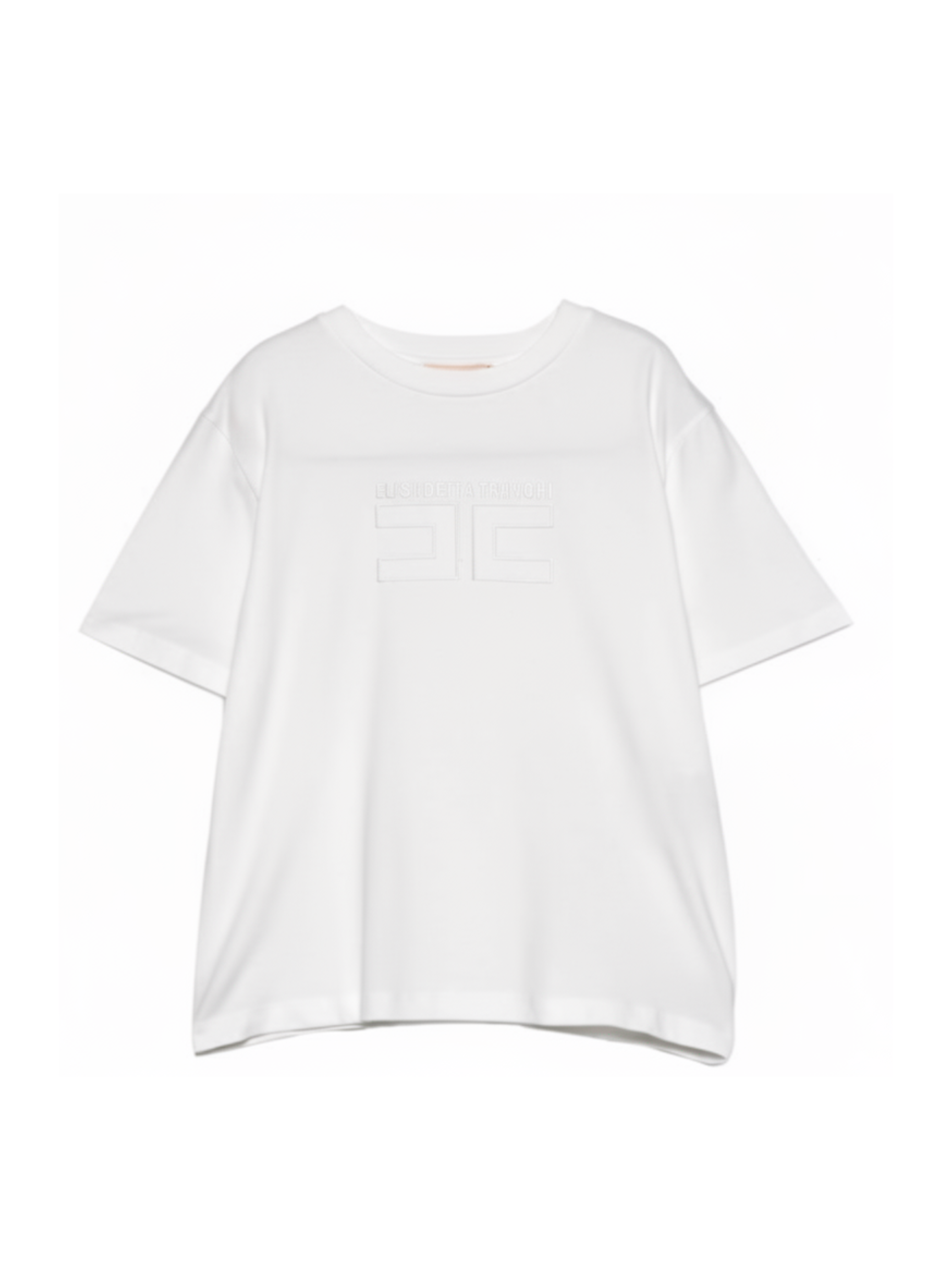 T-shirt per bambina Elisabetta Franchi La Mia Bambina bianca con logo sul davanti EFTS2560JE006 0004 ElISABETTA FRANCHI 