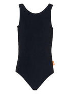 Costume intero per bambina Molo nero con trama a coste 8NOSP501 0099 MOLO KIDS 