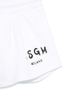 Pantaloncini con stampa logo per bambina MSGM Kids bianco con gamba larga S5MSJGSH092 001 MSGM KIDS 