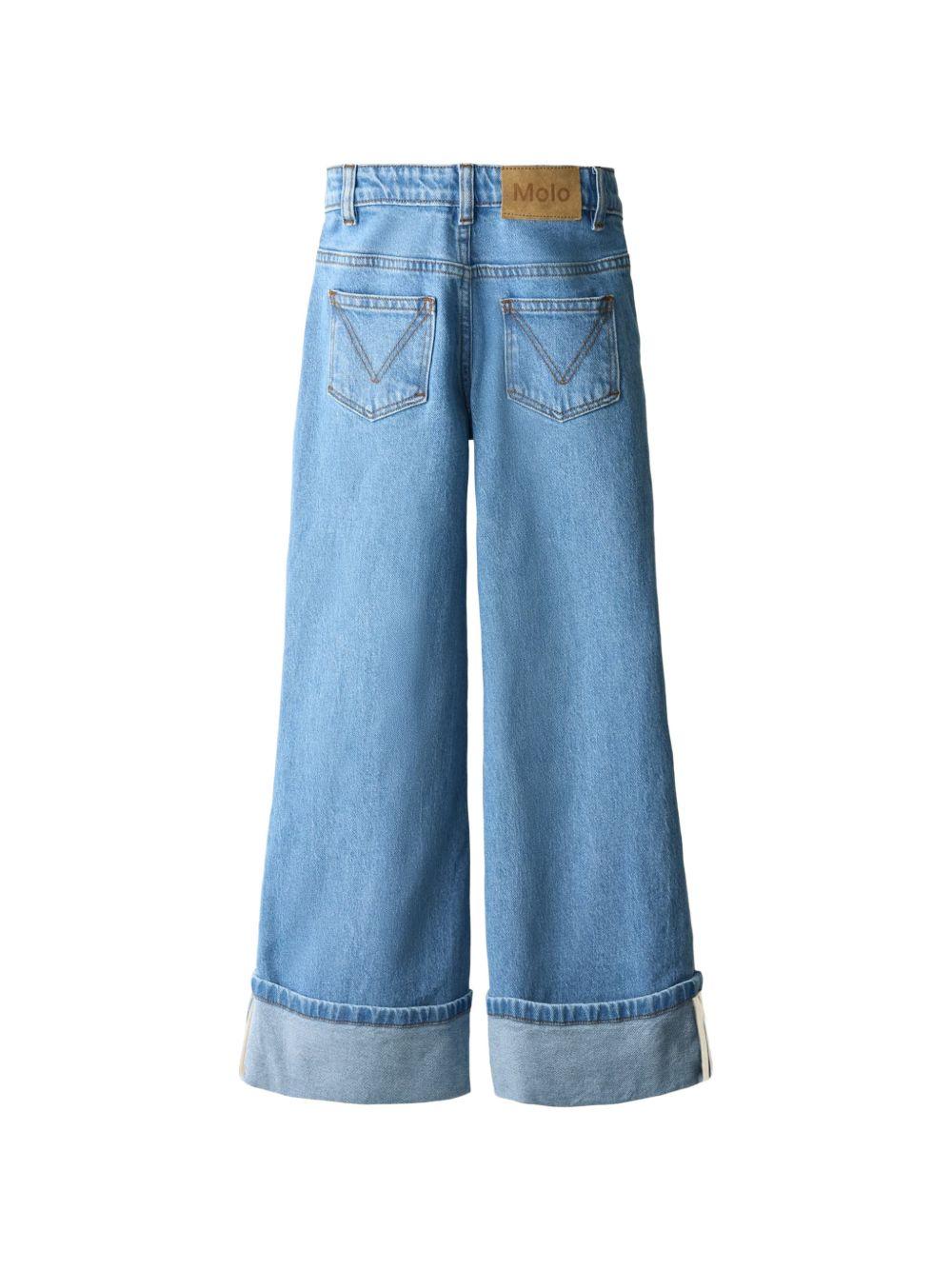 Pantaloni per bambina Molo Kids denim con gamba ampia 2W26I112 5846 MOLO KIDS 