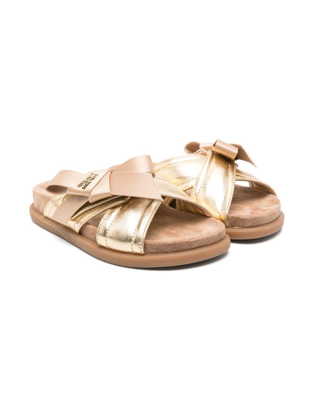 Sandali per bambina Elisabetta Franchi La Mia Bambina oro con fiocco F4A2E03080092 511 ElISABETTA FRANCHI 