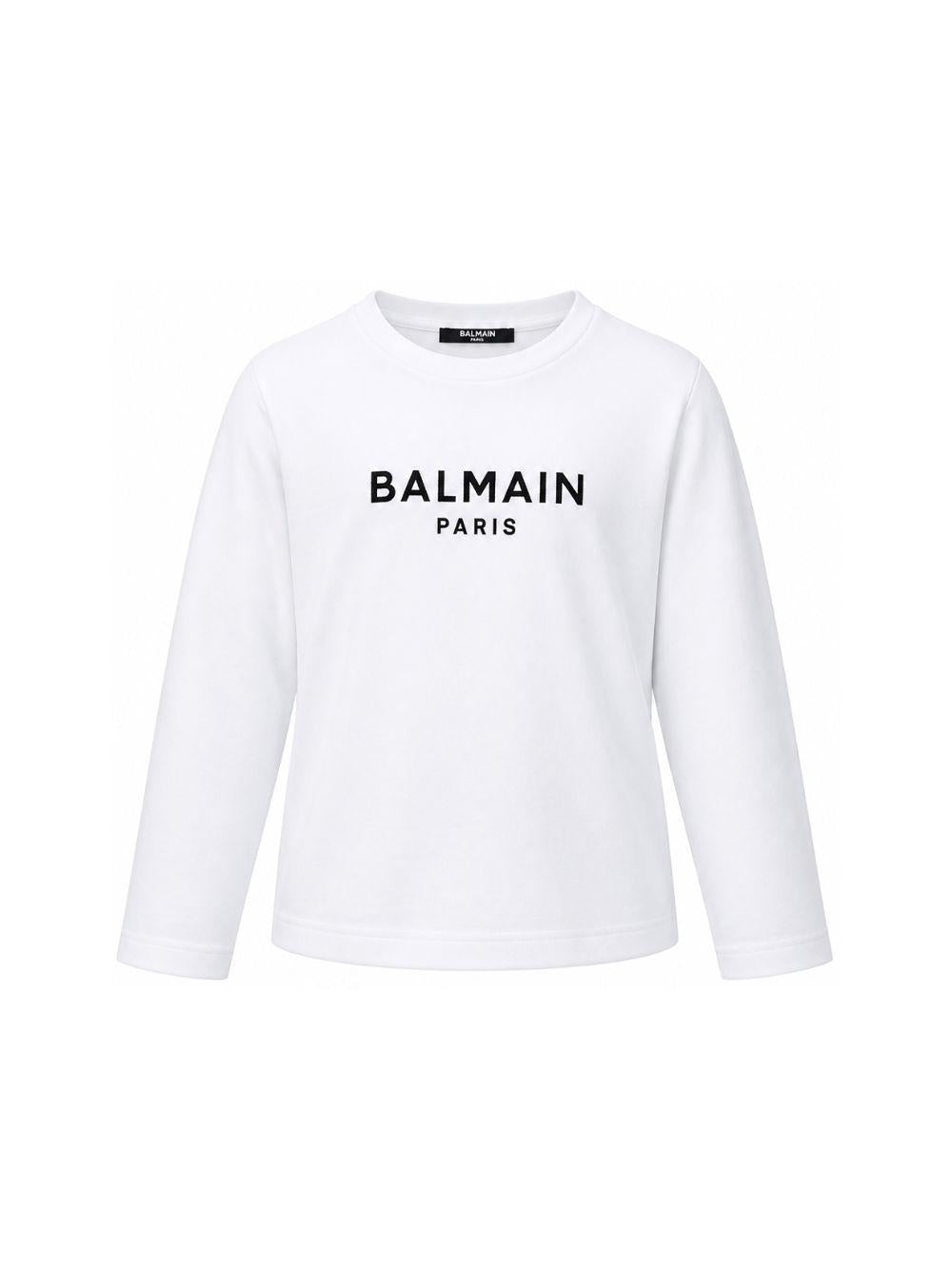 T-shirt per bambino Balmain Kids bianca con dettaglio logo sul davanti BZ8I20 Z3672 100NE BALMAIN KIDS 