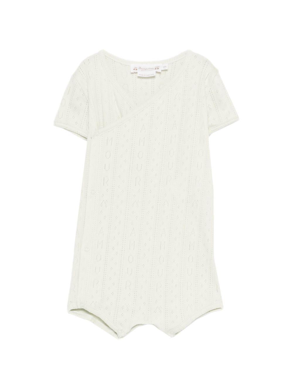 Tutina per neonati Bonpoint verde con lavorazione pointelle S06ONIK00010 041C BONPOINT KIDS 
