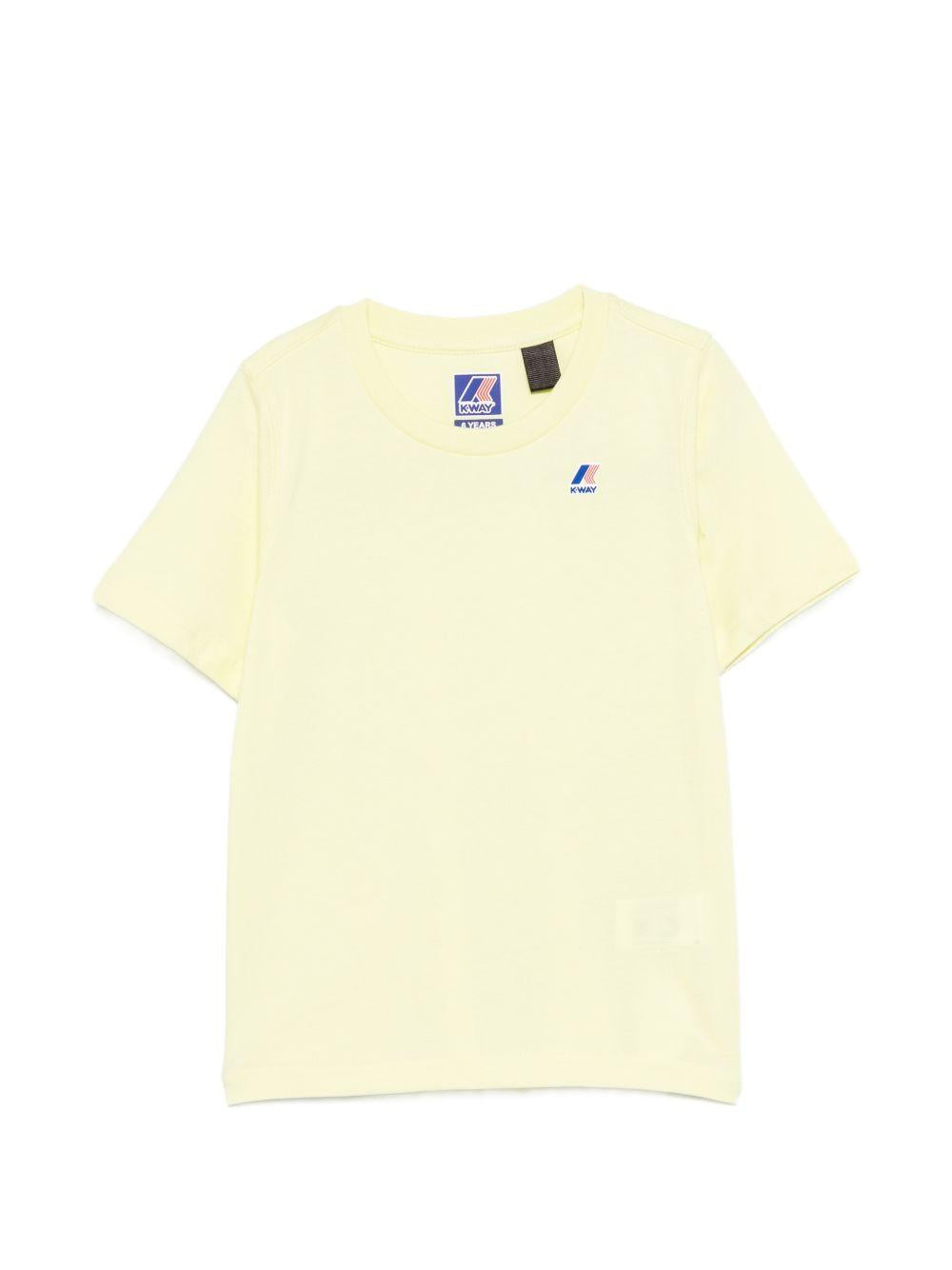 T-shirt per bambini K Way Kids gialla con dettaglio logo K7133YW W0Z K-WAY KIDS 