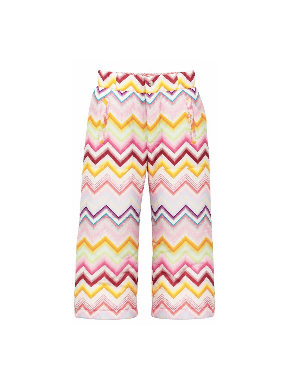 Pantaloni affusolati per bambina Missoni Kids multicolore con stampa a zigzag MZ6A70 N0443 999 MISSONI KIDS 