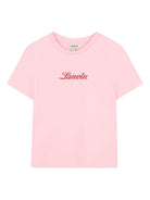T-shirt per bambina Lanvin Enfant rosa con dettaglio logo N30331 44F LANVIN KIDS 