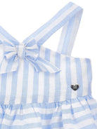 Top per bambina Monnalisa azzurro con design a righe 11G303 7320 9958 MONNALISA KIDS 