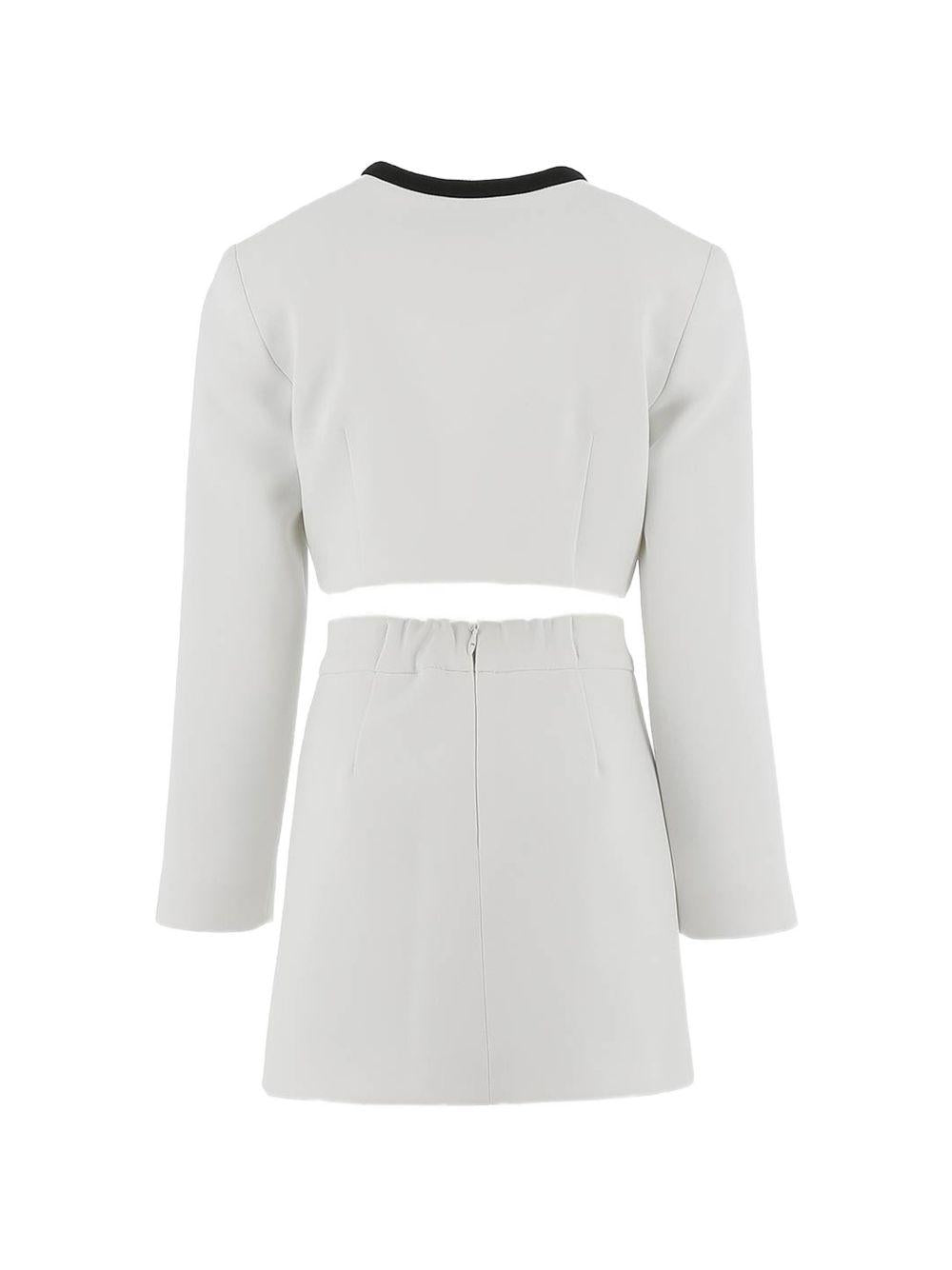 Completo giacca e gonna per bambina Elisabetta Franchi La Mia Bambina bianco con applicazione logo EFCM0230GA022 0100 ElISABETTA FRANCHI KIDS 