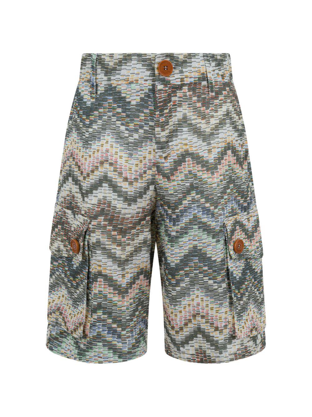 Shorts per bambino Missoni Kids multicolore con motivo a zigzag MY6P99 P0595 998 MISSONI KIDS 