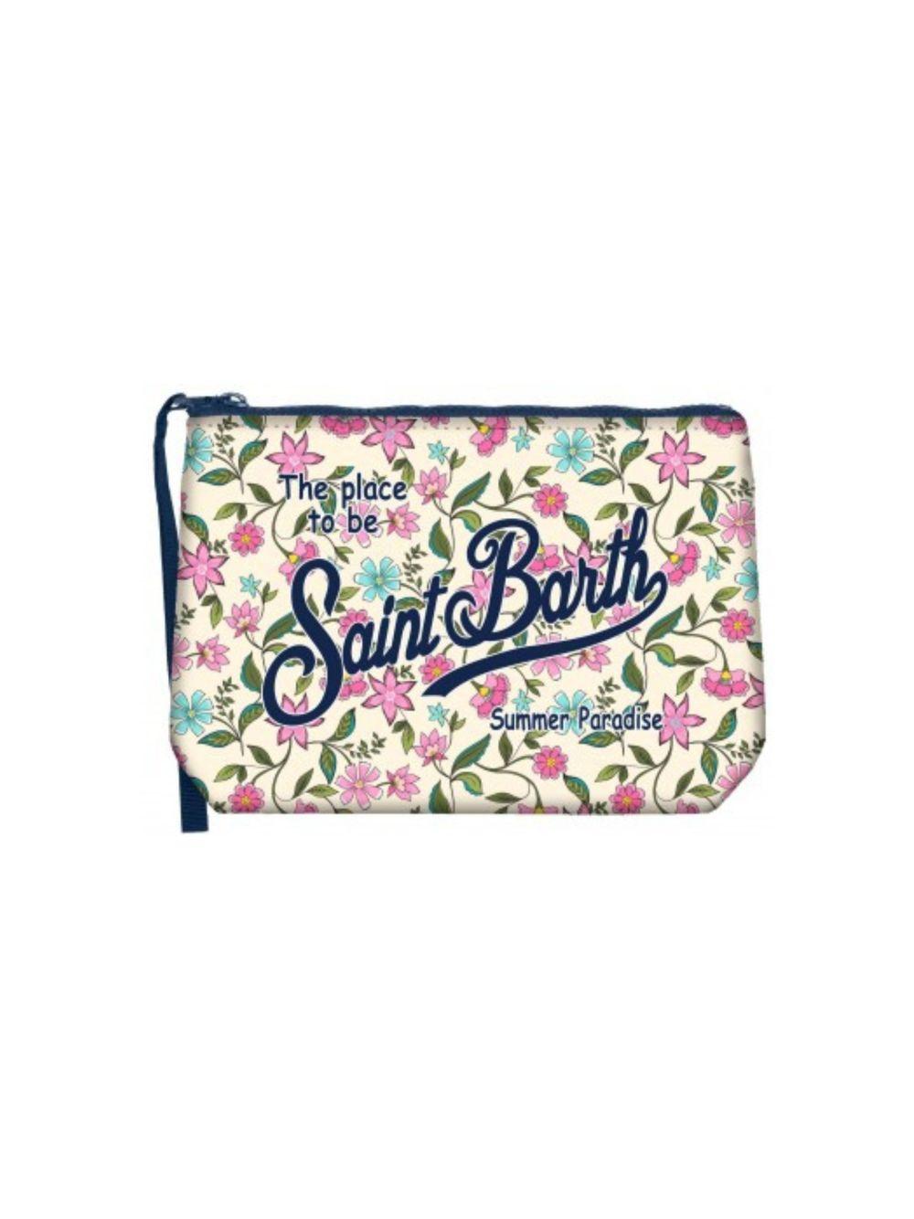 Pochette Aline MC2 Saint Barth beige con stampa floreale all-over ALIN001 03676L MC2 ST. BARTH KIDS 