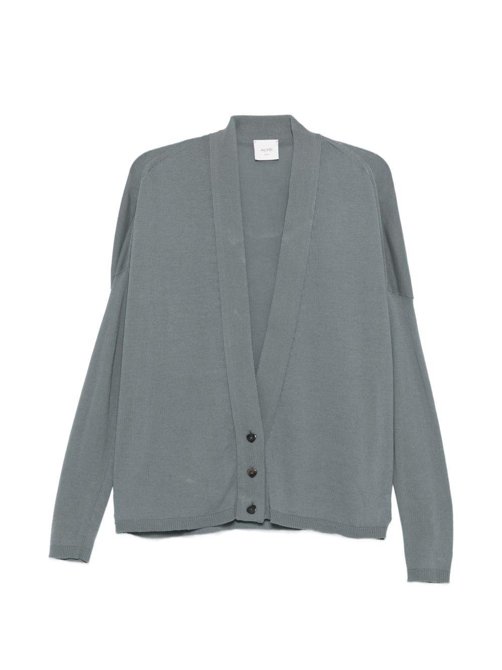 Cardigan per donna Alysi grigio con scollo a V 216429 P6006 NUBE ALYSI 