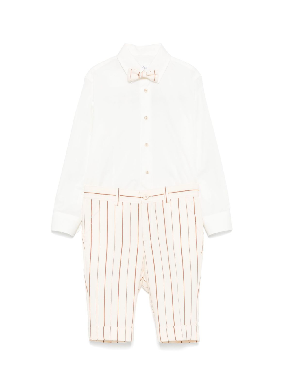 Set pantaloni e camicia per bambino Colorichiari bianco con pantaloni a righe MB308063 4776 28 COLORICHIARI 