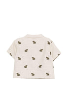 Camicia Deccie per neonato Donsje beige con ricamo rane all-over 4116801 00003 DONSJE KIDS 