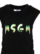 Abito per bambina MSGM Kids nero  con ruches S6MSJGDR064 110 MSGM KIDS 