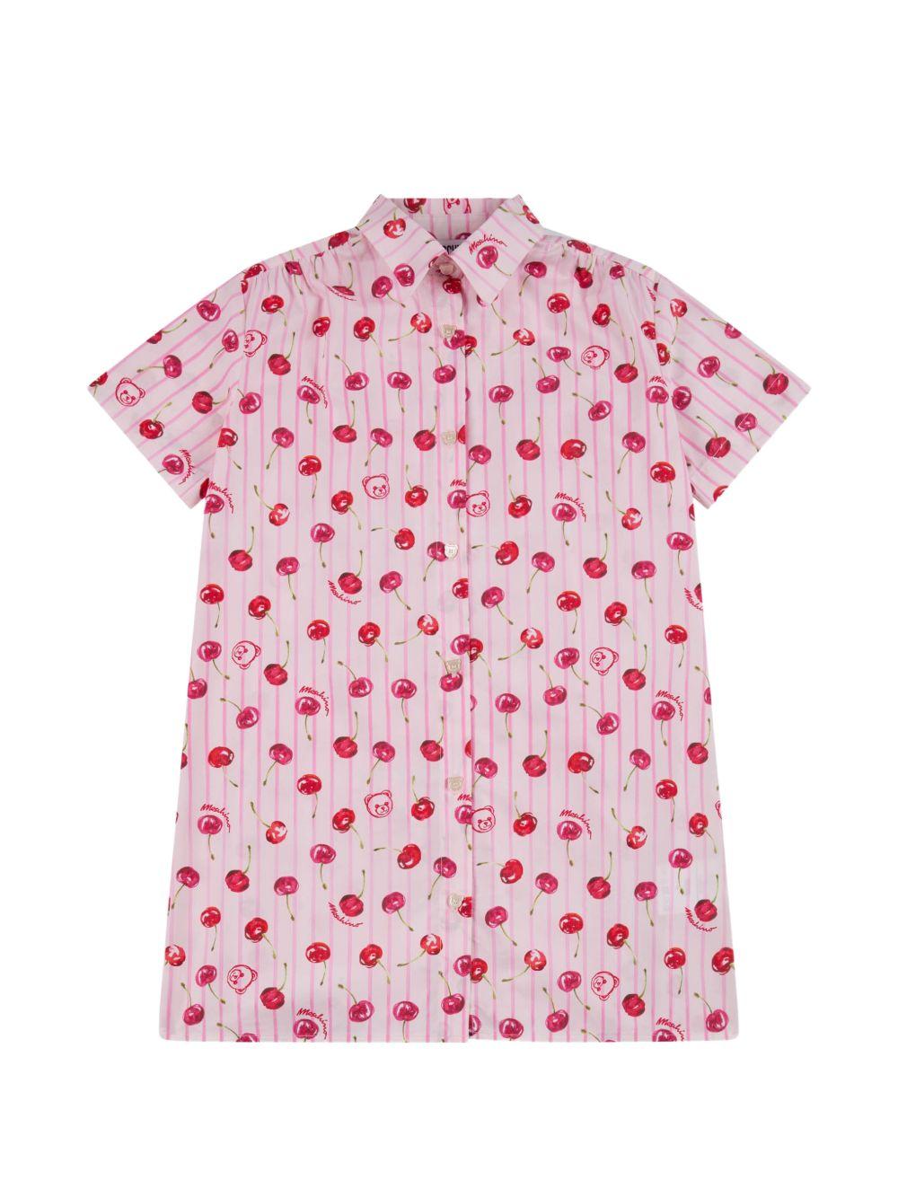 Abito per bambina Moschino Kids rosa con motivo righe HDV0HGLLB67 83658 MOSCHINO KIDS 