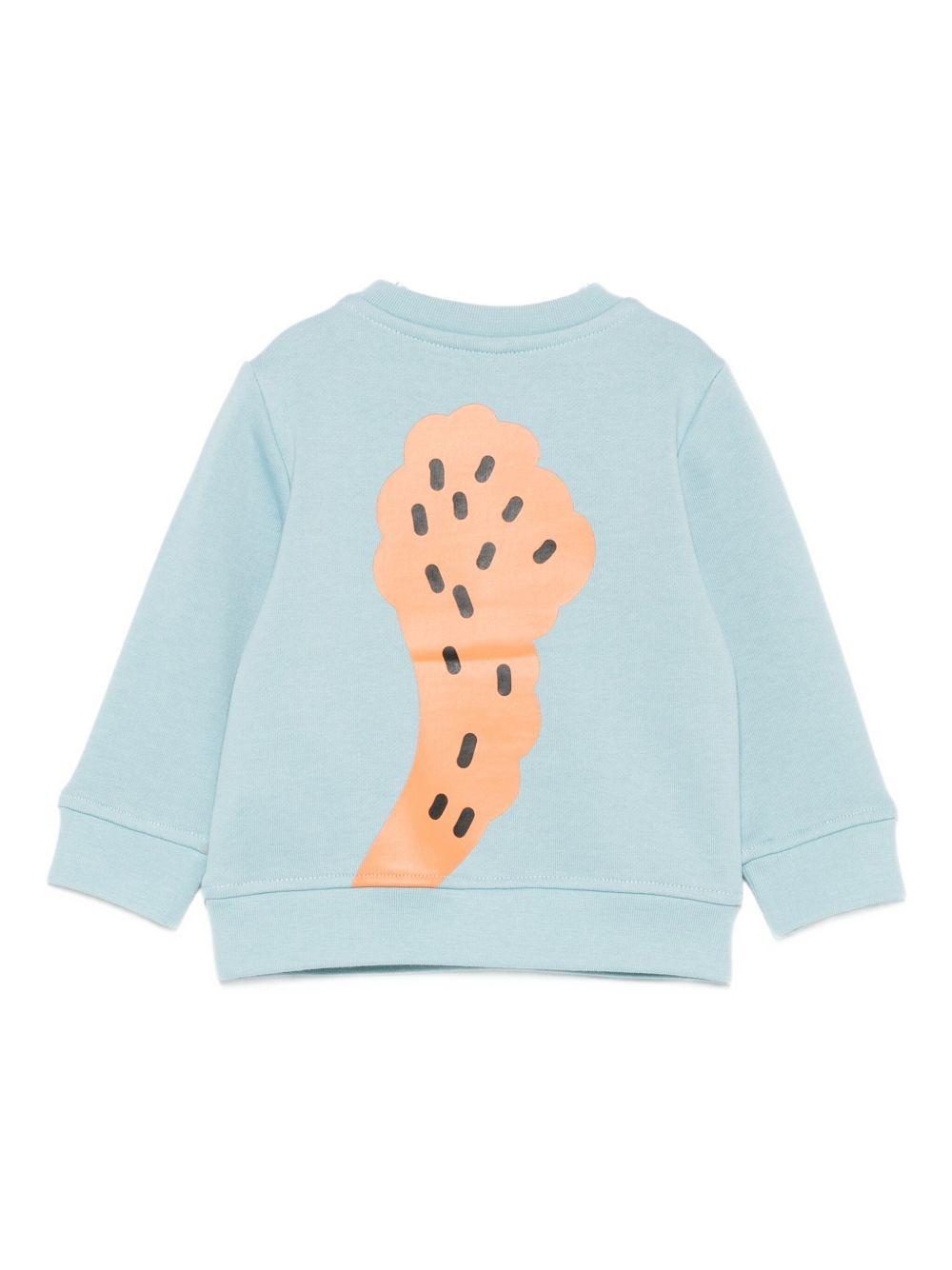 Felpa per neonato Stella McCartney Kids azzurro con stampa animalier TX4610 Z3059 670 STELLA McCARTNEY KIDS 