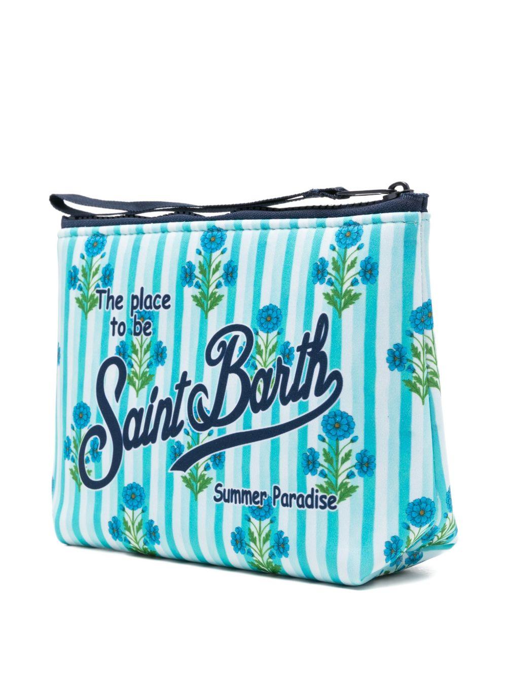 Pochette Aline MC2 Saint Barth azzurra con logo sul davanti ALIN001 00904L MC2 ST. BARTH 