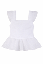 Top per bambina Givenchy Kids bianco con ricamo floreale in pizzo H31232 10P GIVENCHY KIDS 
