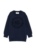 Felpa per bmabino Etro Kids blu navy con logo ricamato GY4P10 Z3183 617 ETRO KIDS 