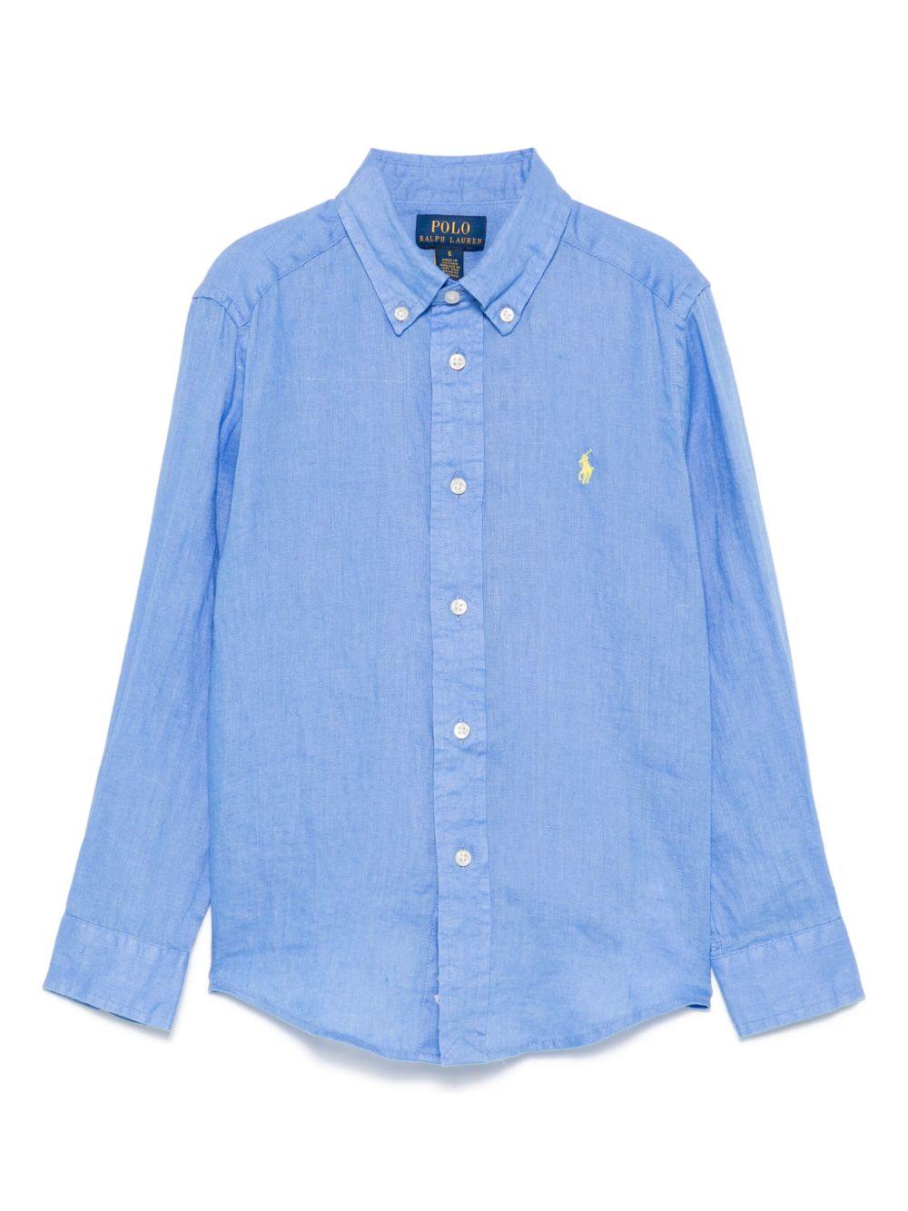 Camicia per bambino Polo Ralph Lauren Kids blu con ricamo Polo Pony sul davanti 322967600 001 Ralph Lauren kids 