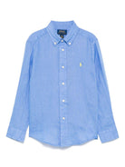 Camicia per bambino Polo Ralph Lauren Kids blu con ricamo Polo Pony sul davanti 322967600 001 Ralph Lauren kids 