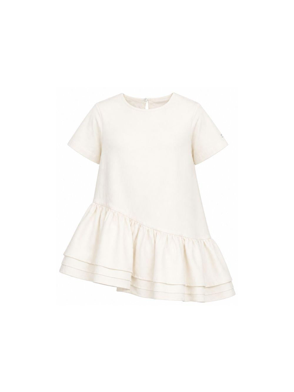 Abito per bambina Douuod Kids bianco con apertura a goccia sul retro DY1B01 P0589 101 DOUUOD KIDS 