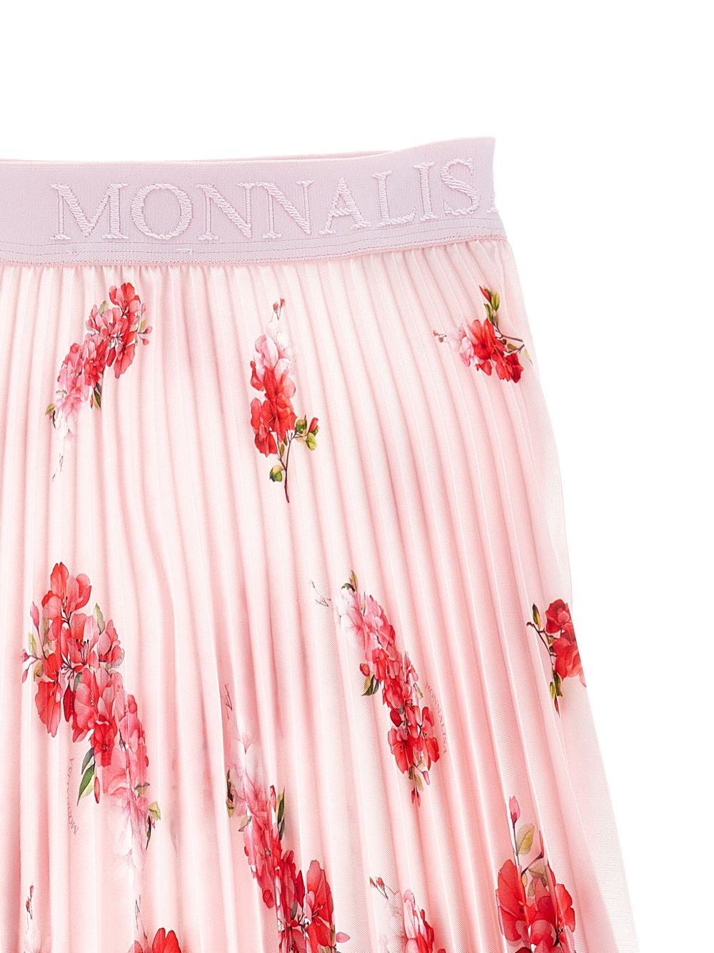 Gonna per bambina Monnalisa rosa con stampa a fiori 71G705 7788 8444 MONNALISA KIDS 