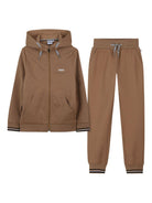 Tuta sportiva per bambino BOSS Kidswear marrone con cappuccio e zip J52399 269 BOSS KIDS 