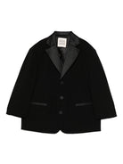 Blazer per bambina Douuod Kids nero a tre bottoni con revers classici DX2A34 J0371 930 DOUUOD 