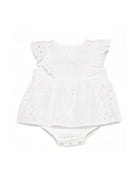 Abito per neonata Louise Misha bianco con dettagli traforati FRI-S26-R0290 OFF WHITE LOUISE MISHA KIDS 