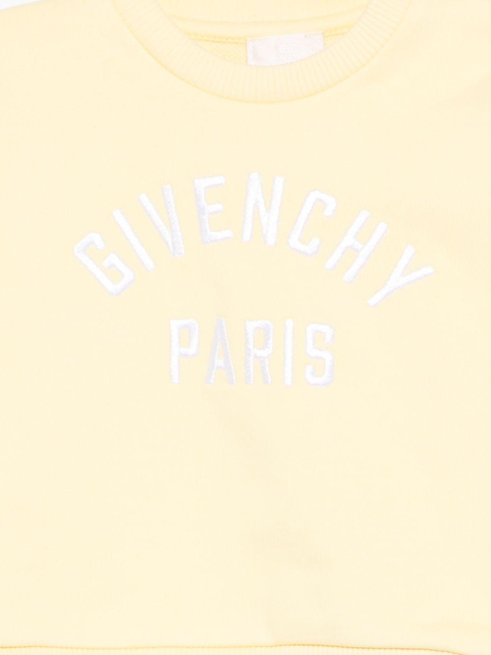 Felpa per neonato Givenchy Kids gialla con logo ricamato sul davanti H31194 524 GIVENCHY KIDS 