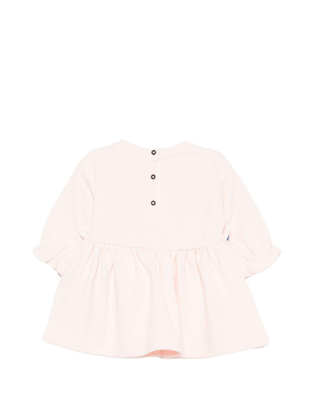 Abito per neonata Balmain Kids rosa con logo sul davanti BZ1050 Z3183 508NE BALMAIN KIDS 
