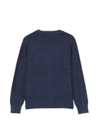 Cardigan per bambino Trussardi Kids blu con lavorazione a maglia intrecciata TBA26059CD BLUE NAVAL TRUSSARDI KIDS 