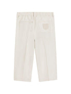 Pantaloni per bambino Dolce & Gabbana Kids beige con logo ricamato sul retro L44P73 FU4LH A3791 DOLCE & GABBANA KIDS 